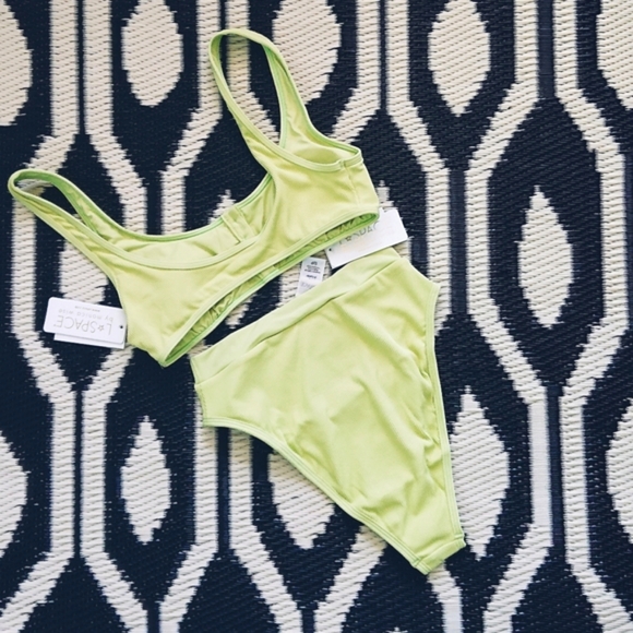 L*Space Robbie Frenchi Ribbed Bikini SET Mojito - Picture 6 of 8